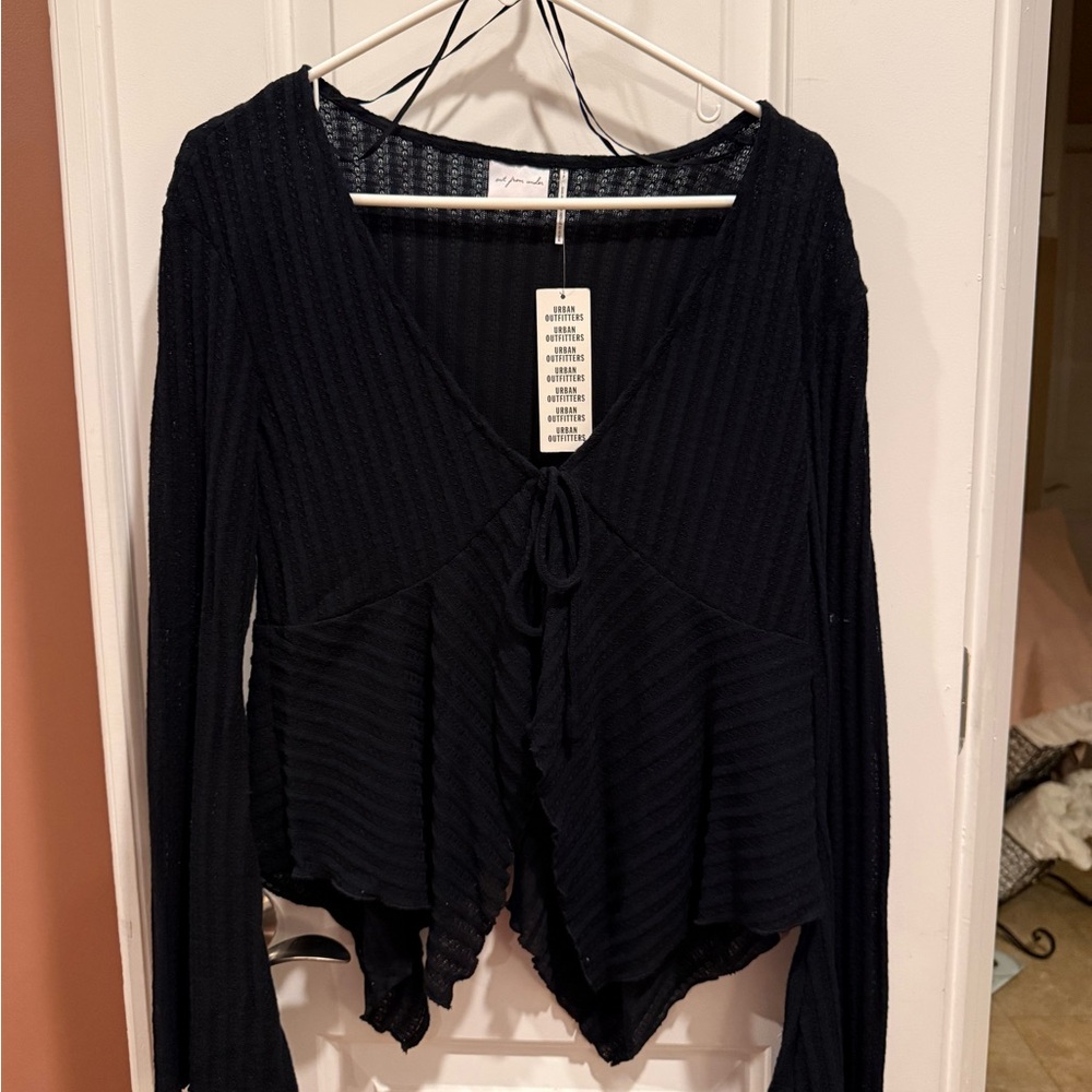 Urban Outfitters Black Tie Front Cardigan